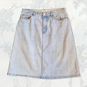Tommy Hilfiger Light Wash Blue Denim Midi Skirt